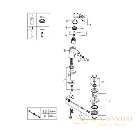 смеситель grohe eurostyle 33565003 для биде, хром