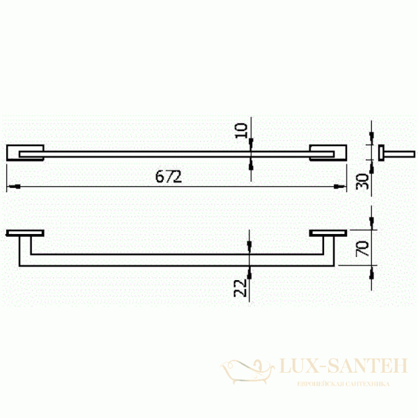 полотенцедержатель langberger alster 11901a 67,2 см, хром