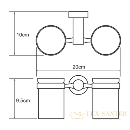 стакан двойной wasserkraft donau k-9428d, хром