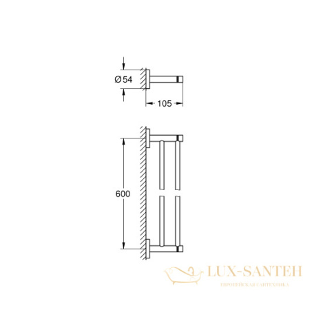 полотенцедержатель grohe essentials 40802dc1, сталь