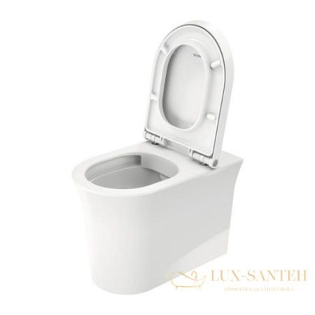 чаша приставного безободкового унитаза duravit white tulip 2001090000 rimless, белый