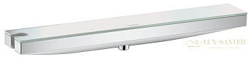 шланговое подключение hansgrohe rainfinity porter 500 26843000 с полкой и держателем, левое, хром