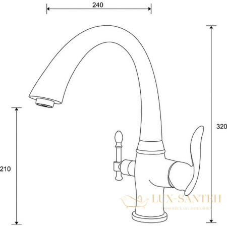 смеситель zorg sanitary zr 340 yf br для кухни, бронза