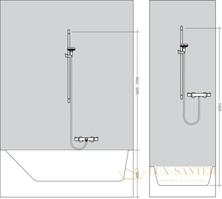 душевой гарнитур hansgrohe croma 100 1jet 27717000 unica'c 0,65 м, ½’