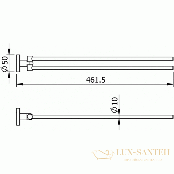 полотенцедержатель langberger burano 11008c 46,1 см, хром