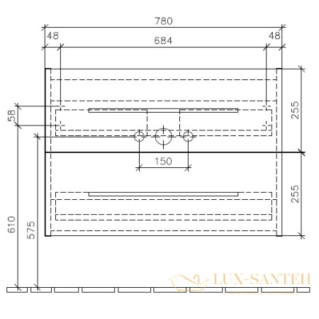 тумба под раковину villeroy & boch avento a89100vh 780x514x452 мм, arizona oak 