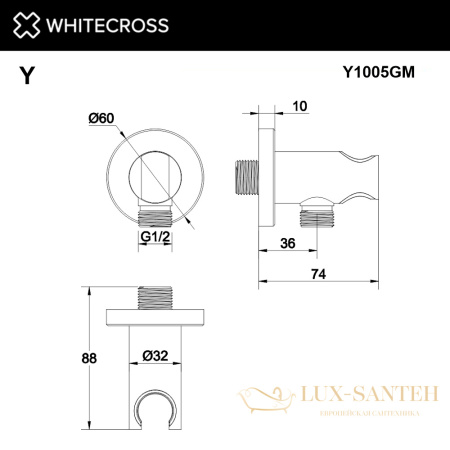 угловой соединительный элемент whitecross y1005gm, оружейная сталь