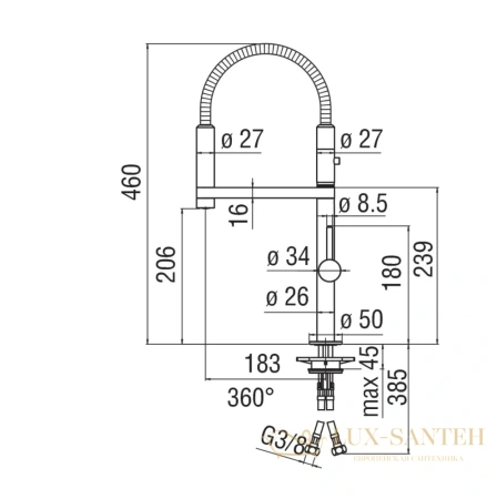 смеситель для кухни nobili move, mv92300/50rcp, красное, цвет золото