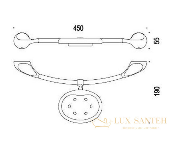 полотенцедержатель colombo design melo b1274.000, хром