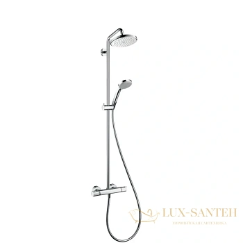 душевая стойка hansgrohe croma 27185000 220 air 1jet showerpipe, поворотный держатель 400 мм, ½’