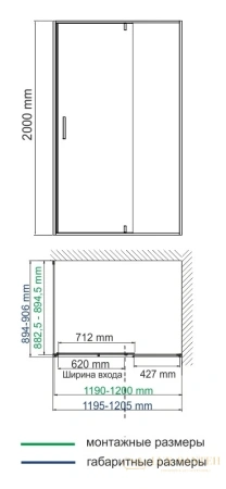 душевой уголок wasserkraft aisch 55p07 120х90 см 