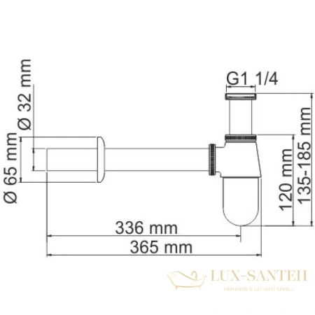 сифон wasserkraft a095 для раковины, темная бронза