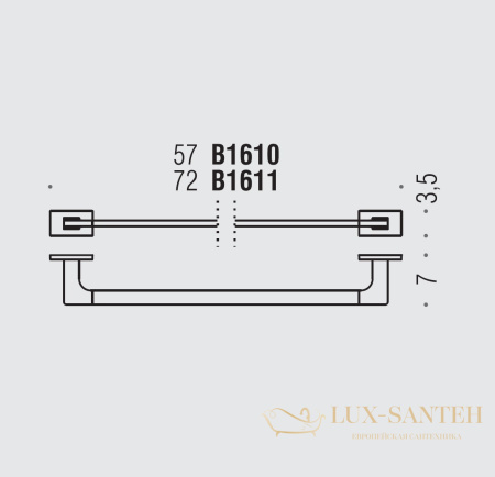 полотенцедержатель colombo design look b1610 57 см, хром