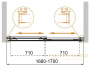 шторка на ванну cezares tandem-soft tandem-soft-vf-2-170/145-p-cr 170 см профиль хром, стекло рифленое