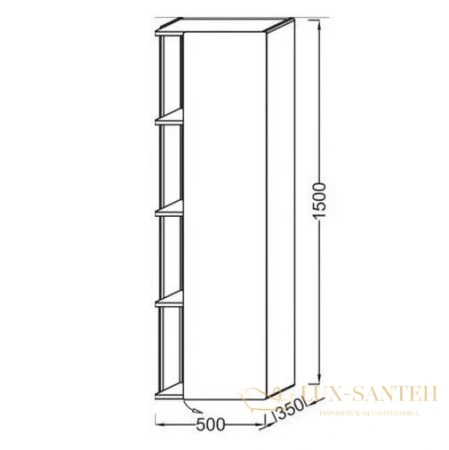 шкаф-пенал jacob delafon terrace 50x150 r eb1179d-m61 черный матовый