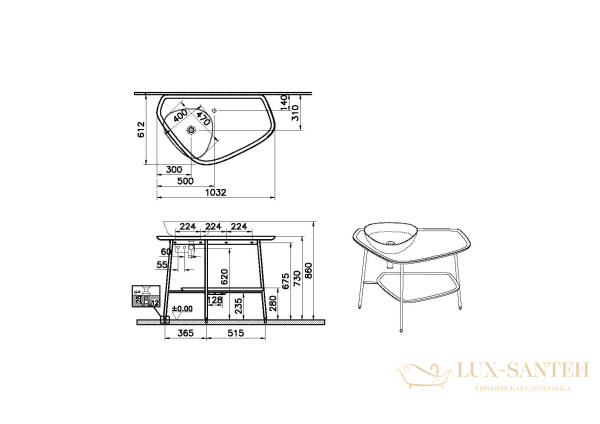 столешница vitra plural 100 см, левосторонняя, 62571, цвет белый