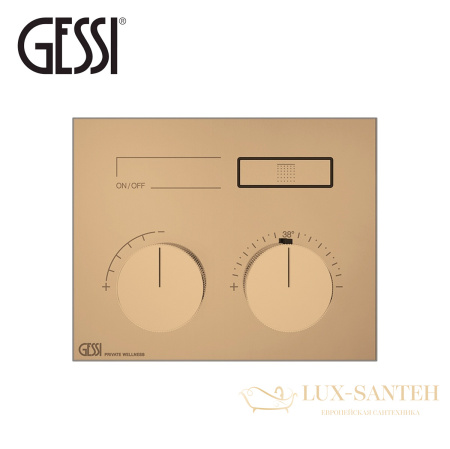 термостатический смеситель gessi hi-fi compact 63002.735 для душа, warm bronze pvd