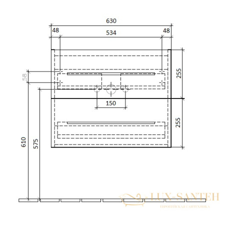 тумба под раковину villeroy & boch avento a890 00 b1 630x514x452 мм, crystal grey 