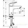 смеситель для раковины без донного клапана hansgrohe logis 71101670, черный матовый