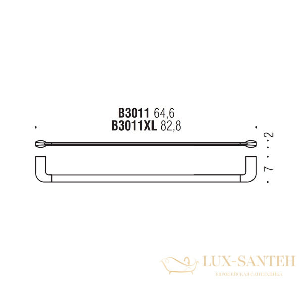 полотенцедержатель colombo design trenta b3011xl.nm 83 см, черный матовый