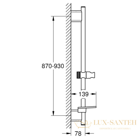 душевая штанга grohe rainshower 22125kf0, черный матовый