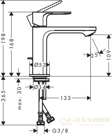 смеситель для раковины hansgrohe rebris 72517000