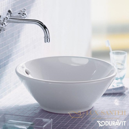 раковина накладная duravit bacino 0325420000 ⌀ 420 мм, белый