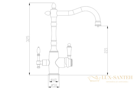 смеситель zorg steel hammer sh 812 black br для кухни, черный матовый/бронза