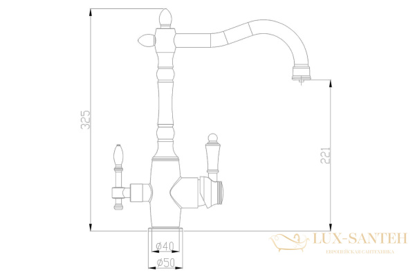 смеситель zorg steel hammer sh 812 satin для кухни, сатин