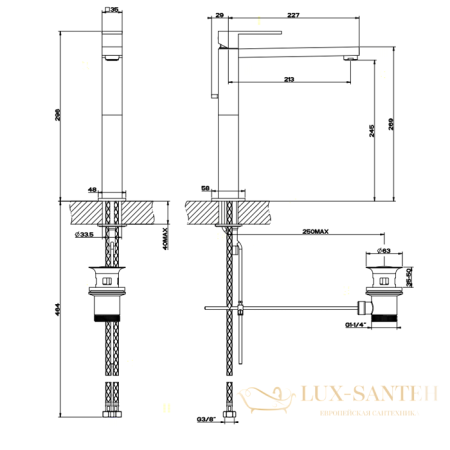 смеситель для раковины gessi rettangolo 11923.031, хром