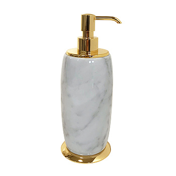 дозатор для жидкого мыла 3sc elegance, el01dabcgd, настольный, мрамор bianco carrara х золото 24к. lucido