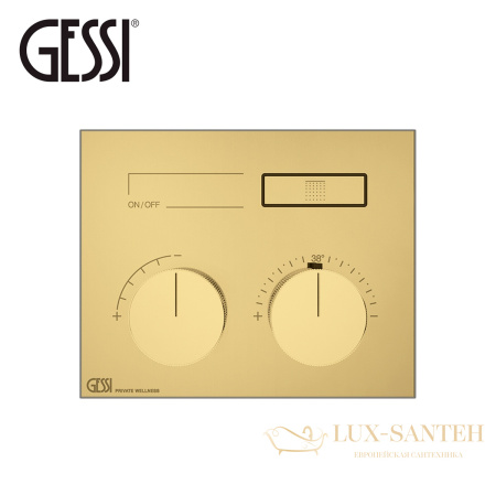 термостатический смеситель gessi hi-fi compact 63002.710 для душа, brass pvd