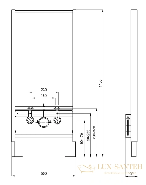 инсталляция для биде aquatek standart 50 insb-0000001