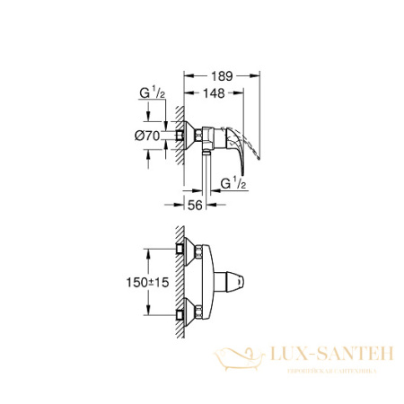 смеситель grohe baucurve 23631000 для душа, хром