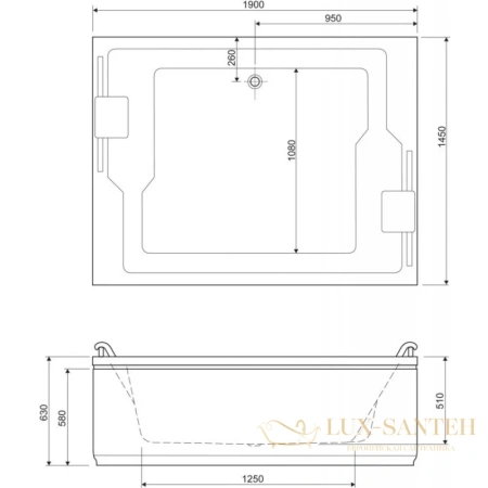 панель фронтальная cezares plane duo plane_duo-190-scr-w37 190 см, белый