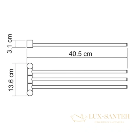 полотенцедержатель wasserkraft exter k-1533 40,5 см, светлая бронза