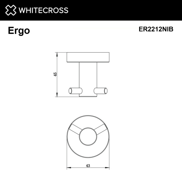 крючок двойной whitecross ergo er2212nib, брашированный никель