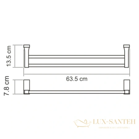 полотенцедержатель wasserkraft lopau k-6040 63,5 см, хром