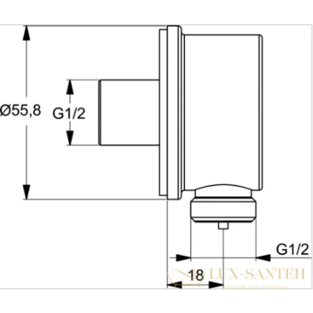 подключение для душевого шланга ideal standard idealrain b9448aa, хром