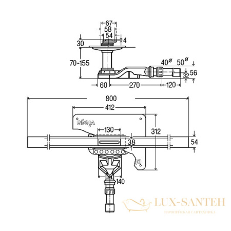 душевой лоток viega advantix cleviva 794491 600-800 мм пониженная монтажная высота
