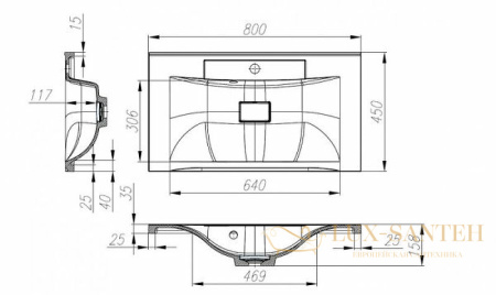 раковина belbagno bb800/450-lv-mr-pr 80 см, белый