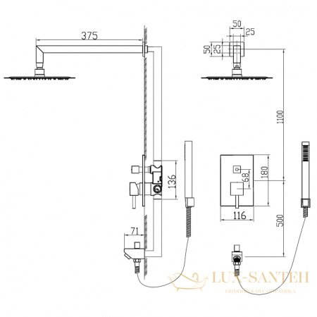 душевая система rgw shower panels 21140854-01 sp-54, хром