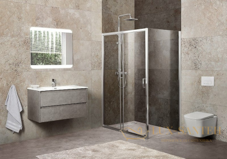 душевой уголок belbagno unique unique-ah-1-120/135-90-c-cr 135х90 см профиль хром, стекло прозрачное 