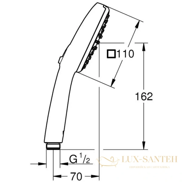 ручной душ grohe tempesta cube 27571003 110 мм, 2 режима, хром