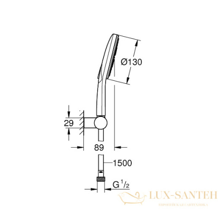 душевой гарнитур grohe rainshower smartactive 130 26580ls0, белый