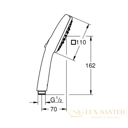 ручной душ grohe tempesta 110 cube 27574003 8,4 л/мин, белый