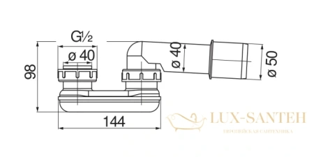 сифон nobili rubinetterie, av00109/3cr, цвет черный