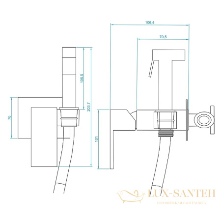 гигиенический душ rgw shower panels 511408207-01 со смесителем sp-207, хром