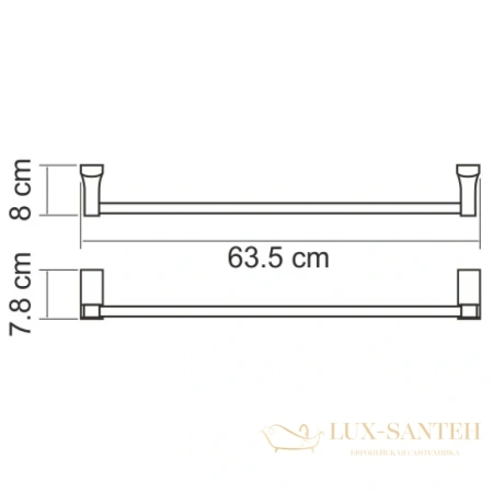 полотенцедержатель wasserkraft lopau k-6030 63,5 см, хром