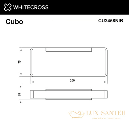 полотенцедержатель whitecross cubo cu2458nib, брашированный никель